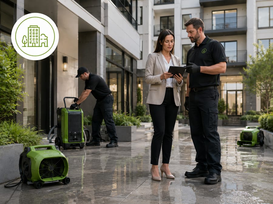 Commercial building exterior — Go Green Restoration serves HOAs, property managers, and commercial properties