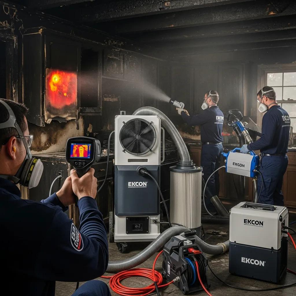 Advanced technologies for fire and smoke damage repair in a restoration setting